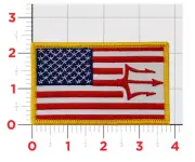 NAVY VFA-97 WARHAWKS US FLAG EMBROIDERED HOOK & LOOP PATCH