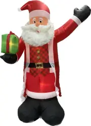 8ft Gemmy Airblown Inflatable Prototype Christmas Santa with Plaid #881224