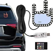 Car Gesture Light with Remote | Funny LED Hand Sign with Remote,Funny Finger, Rear Window Sign, Automotive Warning Gadget for Women and Men