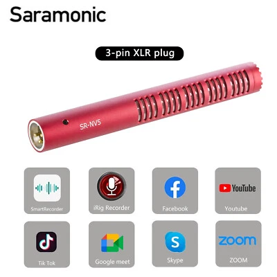 Saramonic SR-NV5 3-Pin XLR Cardioid Condenser Shotgun Microphone Camcorder DSLR
