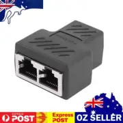 1 to 2 Ways RJ45 Network Ethernet Head Lan Cable Female Joiner Coupler Plug