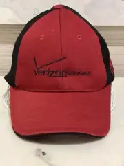 Adidas Three Stripe Verizon Wireless Fitted Hat S/M Red/Black