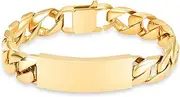 BIAIHQIE Cremation Bracelet for Ashes for Men - Stainless Steel Cuban Link Urn Bracelet Keepsake Ash Holder Cremation Memorial Jewelry-Gold-20cm