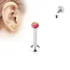 3 mm Red Opal Stone Internal Thread Ear Cartilage Helix Labret Tragus Stud 16G