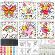 Pasimy 18 Sets Suncatcher Craft Kits Window Art Suncatcher Kits Fun Gem Painting Sun Catchers Diamond Art and Crafts for Classroom Birthday Party DIY Project Activities Gift Favors Supplies