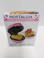NEW Nostalgia My Mini Personal Electric Waffle Maker Pink Adorable & Small size