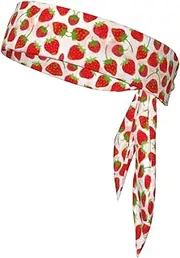 Strawberry Sports Strap Double-Sided Headscarf Men's Bow Tie Sports Headscarf Running Yoga Exercise Headband