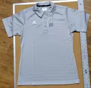Adidas Women's Basics Light Gray Polo Shirt Size Medium Climalite NWT