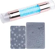 Hogvinnatil Nail Stamper Tool, Nail Stamper Kit - Manicure Stamping Pens | Rhinestone Decoration Double End Stamp Pens for Manicure Salon Home Women Girls Girls