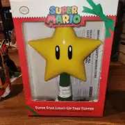 NEW Nintendo Super Mario Bros 9” Star LED Light Up Christmas Tree Topper Plug In