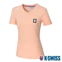 在飛比找momo購物網優惠-【K-SWISS】棉質吸排V領T恤 V Neck Badge