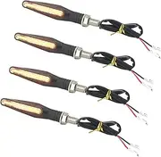 Turn Signal Indicator Universal LED Motorcycle Turn Signal Light Waterproof Amber Flasher Indicator Blinker Rear Lights Lamp Accessories (Color : Flowing)