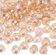 5LB Flat Glass Marbles, Pink Flat Glass Pebbles Marbles for Vases Fish Tank Aqua