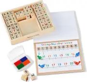 Melissa & Doug Deluxe Letters and Numbers Wooden Stamp Set Abcs 123S with Activi