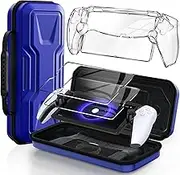Accessory Bundle for Playstation Portal, Carrying Case & Hard Clear Cover Kit with 2 Screen Protector, Protective Shell Portable Travel case for PlayStation Portal Remote Player