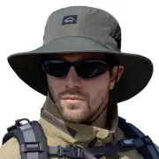 Fishing Hat, UPF50+ Wide Brim Sun Hat for Men Women, UV One Size Army Green-1
