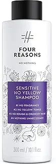 Four Reasons No Nothing Sensitive No Yellow Shampoo - Unscented Silver Shampoo for Blonde, Streaked and Grey Hair ​​ | 100% Vegan | 300 ml