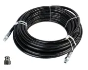 Schieffer 1/4" x 100' 4400 PSI Thermoplastic Sewer Jetter Hose & 12.0 Nozzle