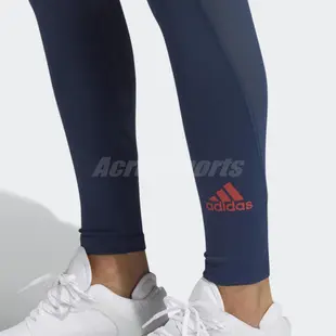 adidas 長褲 Techfit 3-Stripes Long Tights 藍 紅 女款 緊身褲 跑步 健身 運動休閒【ACS】 GM2850