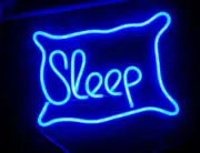 14"x10" Pillow Sleep Acrylic Neon Sign Light Lamp Glass Bedroom Artwork ZS454