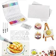 Magic Puffy Paint, Upgrade 3D Magic Foam Texture Painting Paper Kit, 3D Drawing Canvas Sponge, DIY Bubble Drawing Pens Art Supplies, Puffy Popcorn Texture Painting Kit (10Pcs-C)