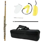 gold and silver flutes with case 16 closed cell open cell C key professional