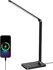 Electight LED Desk Lamp, 50 LEDs Touch Control Table Lamp, USB Port, 5 Light Modes & Memory FUNC, Dimmable Eye-Care Desk Light Study Light, 30/60 Min Auto-Off Timer for Reading, Office, Study