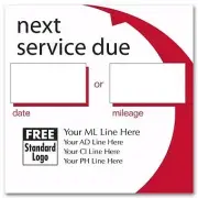 250 Automotive "Next Service Due" Static Cling Labels Nebs/Deluxe No. 58163