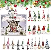 Christmas Gnome Advent Calendar, 2024 24 Pieces Gnome Decor Christmas Countdown Calendar, 24 Days Countdown To Christmas Ornament Dwarf Doll, Christmas Holiday Home Decoration (A)