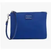 DKNY Royal Blue Nylon Wristlet Wallet, Zipper Closure, Silver Hardware, NWT!