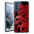For Samsung Galaxy S20 S21 S23 S24 FE 5g TPU Case+Glass(Flame Skull)
