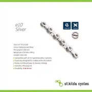 KMC Bike Chain - E10 - 10 Speed E-Bike - 1/2X11/128" X 136 Links - Silver