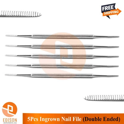 Set Of 5 Podiatry Ingrown Nail File Chiropody Nail Trimmer Cleaner Pedicure Tool