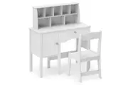 Costway Study Desk & Chair Writing Table Set w/Storage Cabinet Computer Workstation Bedroom