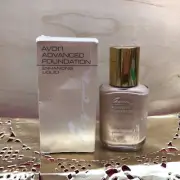 vintage avon advanced foundation enhancing liquid almond beige 1 fl oz