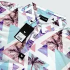 Bad Birdie Polo Shirt Men’s Large Golf Cali White Palm Trees Print NWT