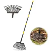 Leaf Rake For Gardening 18" Wide Garden Rake For Leaves25 Tines Yard Rakes For L