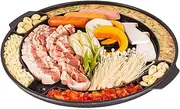 CookKing Master Grill Pan, Korean Traditional BBQ Grill Panstovetop Nonstick Indoor/Outdoor Smokeless BBQ Cast Aluminum Grill Pan