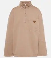 [Prada] Prada Cotton half-zip sweatshirt AU 16 beige