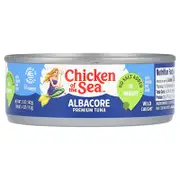 Chicken of the Sea, Albacore, Premium Tuna In Water, No Salt Added, 5 oz (142 g)