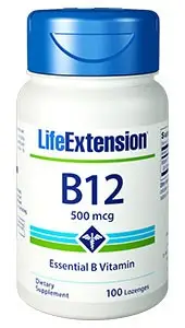 Life Extension, B-12, 500 mcg, 100 Lozenges