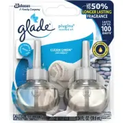Glade PlugIns Clean Linen Scented Oil Air Freshener Refill (2-Count) 14384 Glade