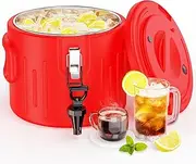 Insulated Beverage Dispenser 8L - Ice and Hot Drink Dispenser with 304 Stainless Steel Interior and Spout, Portable Hot Water Dispenser, Outdoors Cooler Jug for Camping Party Sports