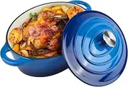 5.5 Quart Oval Enameled Cast Iron Dutch Oven Pot with Lid, Oven Safe up to 550° F & Dishwasher Safe, Sturdy Dutch Oven Cookware