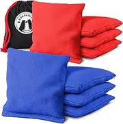 GoSports Official Regulation Cornhole Bean Bags Set (8 All Weather Bags) - America Stars and Stripes or Red and Blue - Choose Your Style
