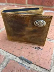 Zep Pro Lab Concho Vintage Brown Leather Bi-Fold Wallet