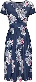 [N\P] NP Floral Casusal Women's Dress Summer Beach Sundress Green Leaves Print Waist