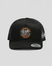 [The Mad Hueys] The Mad Hueys Men's Captain Cooked Twill Trucker Cap in Black One Size Black