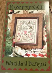 Blackbird Designs Evergreen Loose Feathers #17 Winter Pine Cross Stitch Pattern