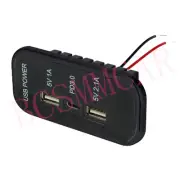 3 Ports PD Type-C 3.1A USB Car Marine Phone Charger Socket Outlet Panel Mount (for: Daihatsu)